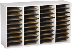 Safco - 39-1/4" Wide x 24" High x 11-3/4" Deep Laminated Compressed Wood Document Organizer - 36 Compartments, Gray, 9" Wide x 2-1/4" High x 11-1/2" Deep Compartment - Exact Tool & Supply