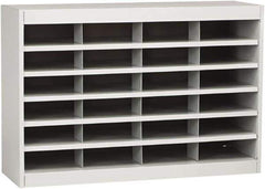 Safco - 37-1/2" Wide x 25-3/4" High x 12-3/4" Deep Fiberboard & Steel Document Organizer - 24 Compartments, Gray, 9" Wide x 3" High x 12-1/4" Deep Compartment - Exact Tool & Supply