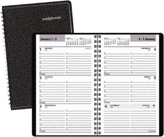 DayMinder - 26 Sheet, 4-7/8 x 8", Weekly Planner - Black - Exact Tool & Supply
