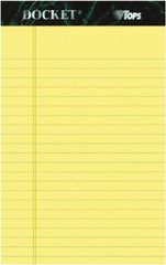 TOPS - 50 Sheet, 5 x 8", Narrow Perforated Style Ruled Pads - Canary - Exact Tool & Supply