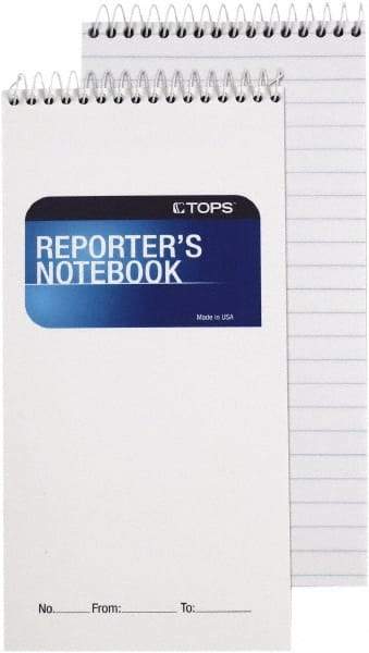 TOPS - 70 Sheet, 4 x 8", Legal/Wide (Style) Reporter\x92s Notebook - White - Exact Tool & Supply