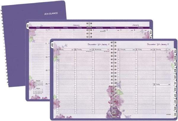AT-A-GLANCE - 312 Sheet, 8-1/2 x 11", Weekly/Monthly Planner - Purple - Exact Tool & Supply