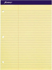 AMPAD - 100 Sheet, 4-1/4 x 5-1/2", Law Perforated Style Ruled Pads - Canary - Exact Tool & Supply