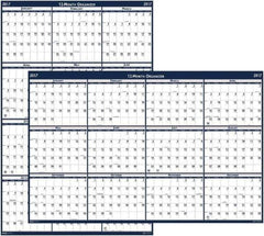 House of Doolittle - 1 Sheet, 48 x 32", Erasable Wall Planner - Blue & Gray - Exact Tool & Supply