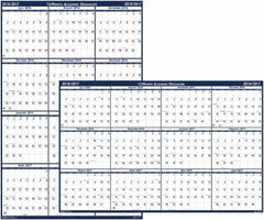 House of Doolittle - 1 Sheet, 4 x 6", Erasable Wall Planner - Blue & Gray - Exact Tool & Supply