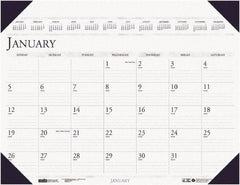 House of Doolittle - 12 Sheet, 3-3/4 x 6", Desk Pad Calendar - Blue - Exact Tool & Supply