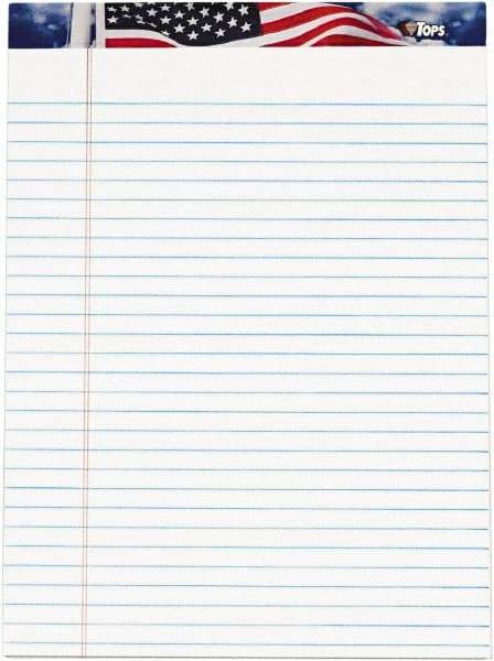 TOPS - 50 Sheet, 8-1/2 x 11", Legal/Wide (Style) Writing Pad - Red, White & Blue - Exact Tool & Supply