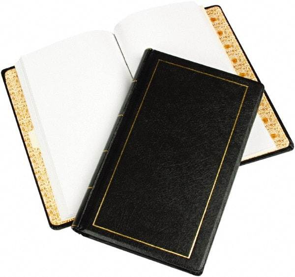 Wilson Jones - 250 Sheet, 12 x 27", Plain Minute Book - Black - Exact Tool & Supply