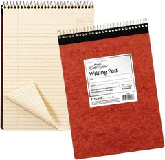 AMPAD - 70 Sheet, 6-7/8 x 8-3/4", Legal/Wide (Style) Wire Bound Notebook - Red - Exact Tool & Supply