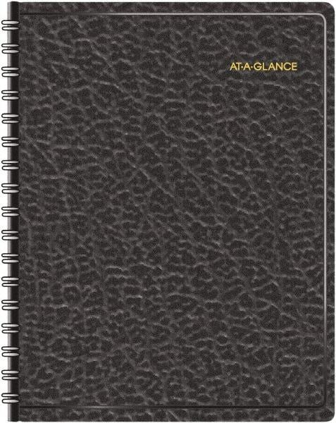 AT-A-GLANCE - 365 Sheet, 8-1/2 x 11", Appointment Book - Black - Exact Tool & Supply
