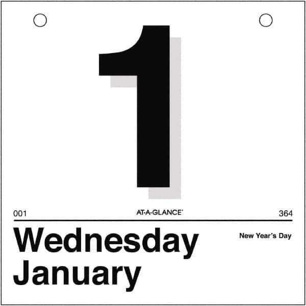 AT-A-GLANCE - 365 Sheet, 8-1/2 x 11", Wall Calendar Refill - White - Exact Tool & Supply