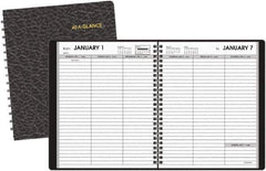 AT-A-GLANCE - 26 Sheet, 5 x 8", Weekly Planner - Black - Exact Tool & Supply
