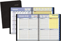 AT-A-GLANCE - 38 Sheet, 8 x 9-7/8", Weekly/Monthly Planner - Black - Exact Tool & Supply