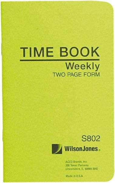 Wilson Jones - 36 Sheet, 4-1/8 x 6-3/4", Foreman\x92s Time Book - White - Exact Tool & Supply