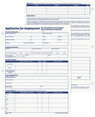 TOPS - 50 Sheet, 8-3/8 x 11", Employment Application Form - White - Exact Tool & Supply