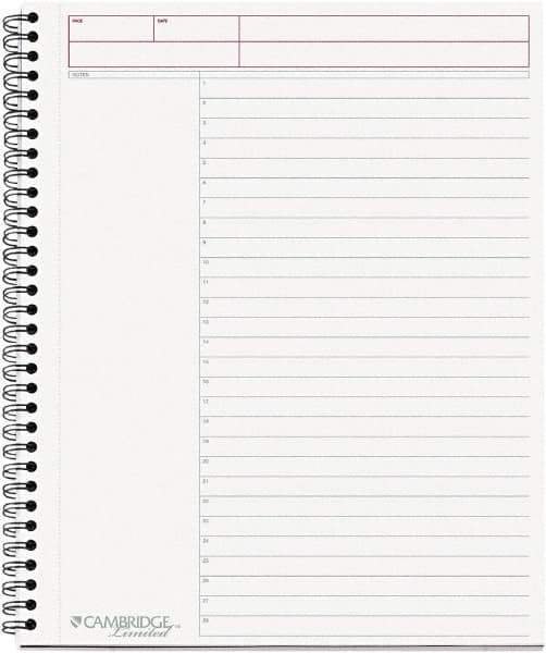 Cambridge - 80 Sheet, 8-1/2 x 11", Business Notebook - Black - Exact Tool & Supply