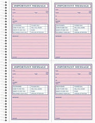 TOPS - 400 Sheet, 8-1/2 x 11-3/4", Telephone Message Book - Pink - Exact Tool & Supply