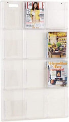 Safco - 30" Wide x 2" Deep x 49" High, 12 Compartments, Plastic Literature Display Board - Clear, 9-1/4" Compartment Width x 1-5/8" Compartment Depth x 12-5/8" Compartment Height - Exact Tool & Supply