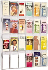 Safco - 30" Wide x 2" Deep x 41" High, 24 Compartments, Plastic Literature Display Board - Clear, 9-1/4" Compartment Width x 1-5/8" Compartment Depth x 9-3/4" Compartment Height - Exact Tool & Supply