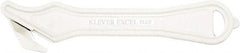 Klever Innovations - Recessed/Hook Blade Safety Cutter - 1-5/8" Carbon Steel Blade, White Nylon Handle, 1 Blade Included - Exact Tool & Supply