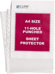 C-LINE - 50 Piece Clear Sheet Protectors-Ring Binder - 11-3/4" High x 8-1/4" Wide - Exact Tool & Supply
