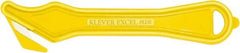 Klever Innovations - Recessed/Hook Blade Safety Cutter - 1-5/8" Carbon Steel Blade, Yellow Nylon Handle, 1 Blade Included - Exact Tool & Supply