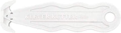 Klever Innovations - Recessed/Hook Blade Safety Cutter - 1-1/4" Carbon Steel Blade, White Nylon Handle, 1 Blade Included - Exact Tool & Supply