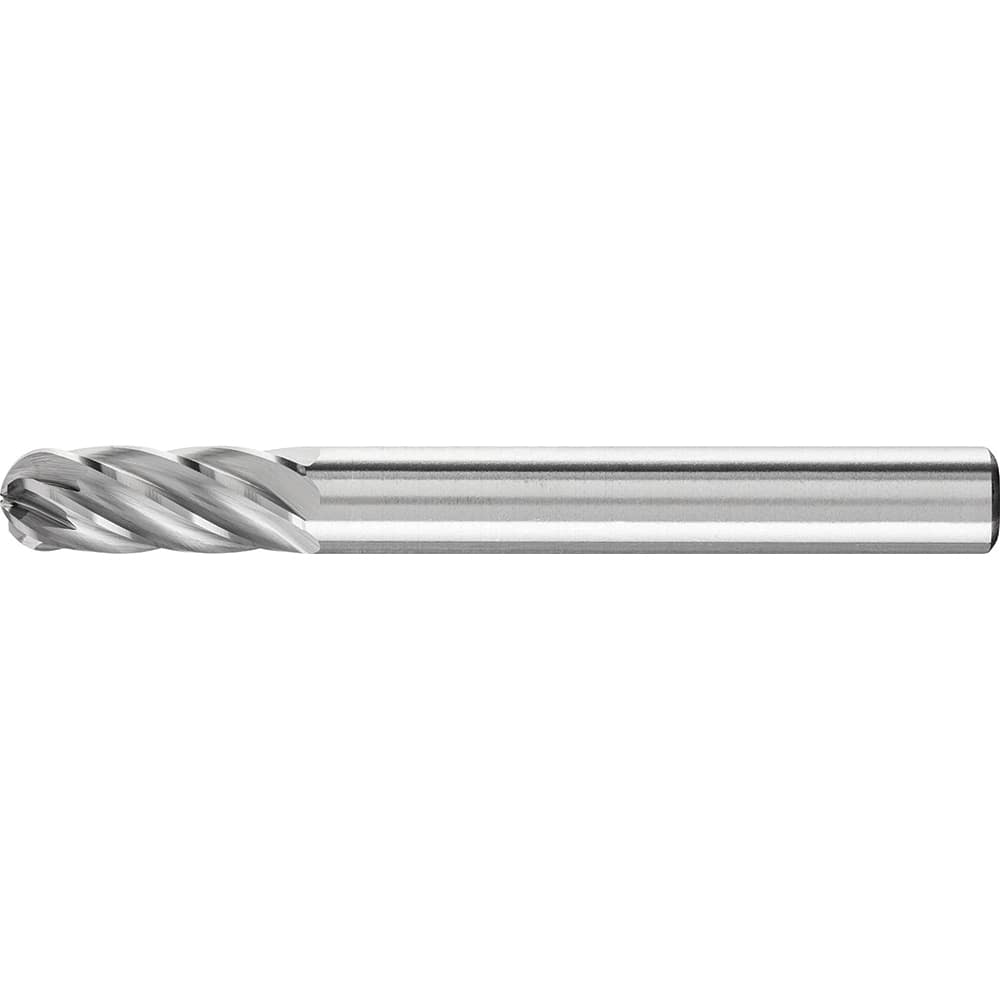 PFERD - SC-1, 1/4" Cut Diam, 1/4" Shank Diam, Carbide Inox Cut End Cut Cylinder with Radius End Burr - Exact Tool & Supply