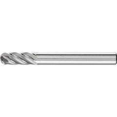 PFERD - SC-1, 1/4" Cut Diam, 1/4" Shank Diam, Carbide Inox Cut End Cut Cylinder with Radius End Burr - Exact Tool & Supply