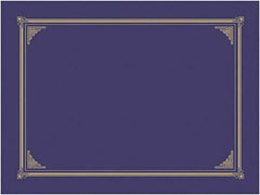 Geographic - 6 Piece Metallic Blue Document Holders-Certificate/Document - 9-3/4" High x 12-1/2" Wide - Exact Tool & Supply