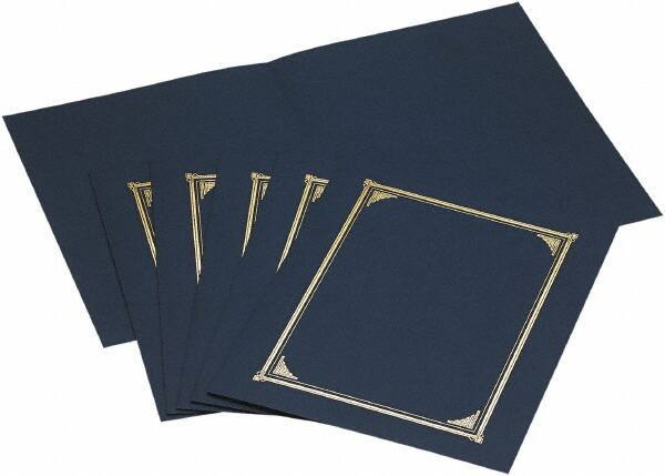 Geographic - 6 Piece Navy Blue Document Holders-Certificate/Document - 9-3/4" High x 12-1/2" Wide - Exact Tool & Supply