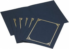 Geographic - 6 Piece Navy Blue Document Holders-Certificate/Document - 9-3/4" High x 12-1/2" Wide - Exact Tool & Supply