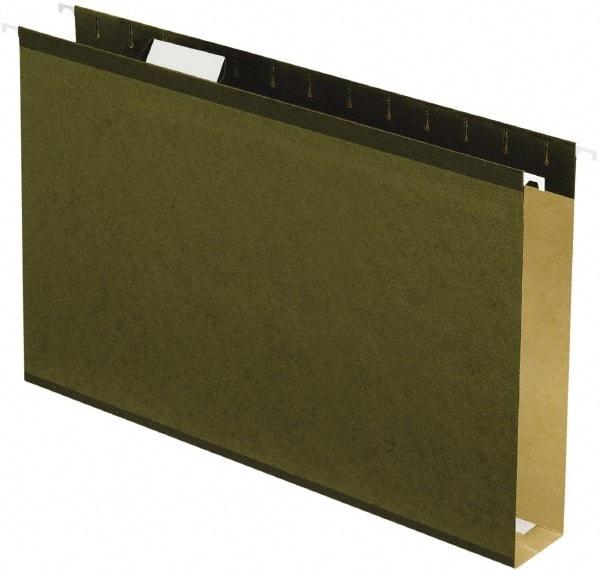 Pendaflex - 9-1/2 x 14-1/2", Legal, Standard Green, Hanging File Folder - 11 Point Stock, 1/5 Tab Cut Location - Exact Tool & Supply