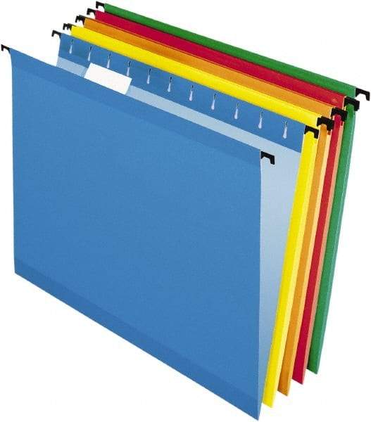 Pendaflex - 8-1/2 x 11", Letter Size, Assorted Colors, Hanging File Folder - 11 Point Stock, 1/5 Tab Cut Location - Exact Tool & Supply