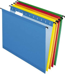 Pendaflex - 8-1/2 x 11", Letter Size, Assorted Colors, Hanging File Folder - 11 Point Stock, 1/5 Tab Cut Location - Exact Tool & Supply