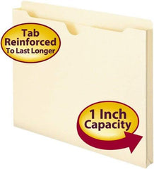SMEAD - 8-1/2 x 11", Letter Size, Manila, File Jacket - 11 Point Stock, Straight Tab Cut Location - Exact Tool & Supply