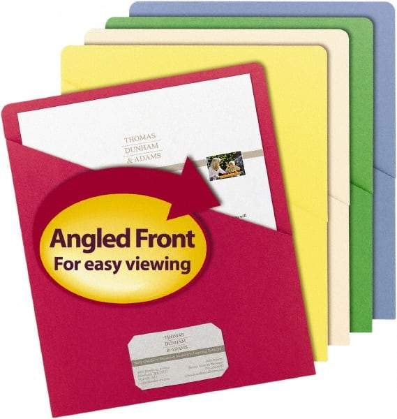 SMEAD - 8-1/2 x 11", Letter Size, Assorted Colors, Pocket Folders - 11 Point Stock - Exact Tool & Supply