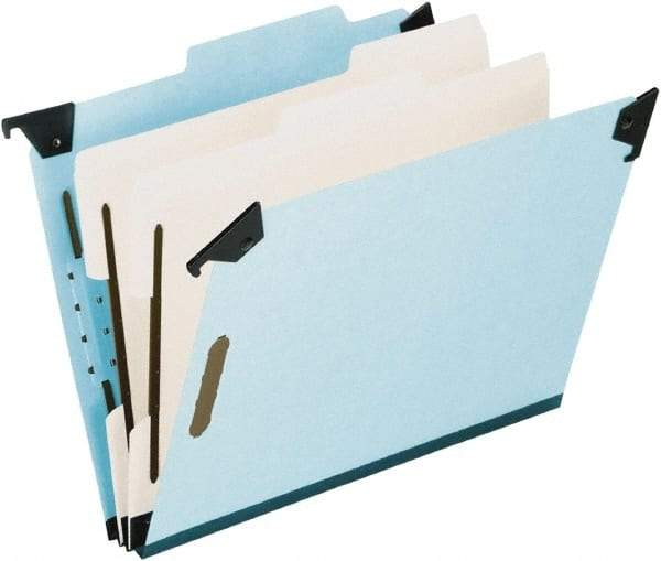 Pendaflex - 9-1/2 x 14-1/2", Legal, Blue, Hanging File Folder - 25 Point Stock, Right of Center Tab Cut Location - Exact Tool & Supply