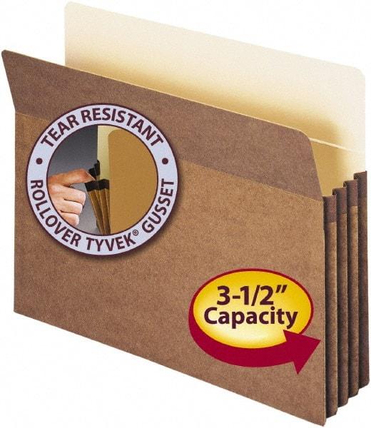 SMEAD - 8-1/2 x 11", Letter Size, Redrope, 3-1/2" Expanding Wallet - 11 Point Stock, Straight Tab Cut Location - Exact Tool & Supply