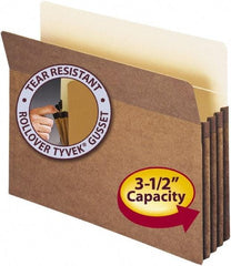 SMEAD - 8-1/2 x 11", Letter Size, Redrope, 3-1/2" Expanding Wallet - 11 Point Stock, Straight Tab Cut Location - Exact Tool & Supply