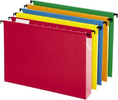 Pendaflex - 8-1/2 x 11", Letter Size, Assorted Colors, Hanging File Folder - 11 Point Stock, 1/5 Tab Cut Location - Exact Tool & Supply