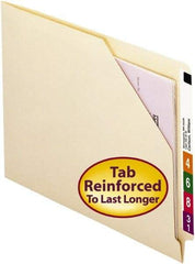 SMEAD - 8-1/2 x 11", Letter Size, Manila, File Jacket - 11 Point Stock, Straight Tab Cut Location - Exact Tool & Supply