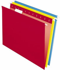 Pendaflex - 8-1/2 x 11", Letter Size, Assorted Colors, Hanging File Folder - 11 Point Stock, 1/5 Tab Cut Location - Exact Tool & Supply