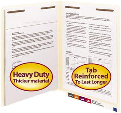 SMEAD - 8-1/2 x 11", Letter Size, Manila, File Folders with End Tab - 14 Point Stock, Straight Tab Cut Location - Exact Tool & Supply