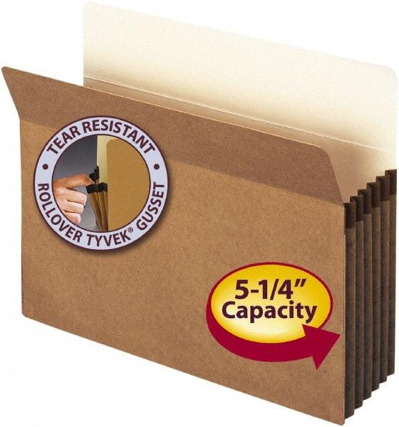 SMEAD - 8-1/2 x 11", Letter Size, Brown, 5-1/4" Expanding Wallet - 11 Point Stock, Straight Tab Cut Location - Exact Tool & Supply