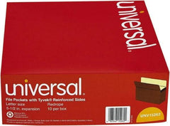 UNIVERSAL - 8-1/2 x 11", Letter Size, Redrope, 5-1/4" Expanding Wallet - Straight Tab Cut Location - Exact Tool & Supply