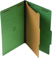 UNIVERSAL - 9-1/2 x 14-1/2", Legal, Emerald Green, Classification Folders with Top Tab Fastener - 25 Point Stock, Right of Center Tab Cut Location - Exact Tool & Supply