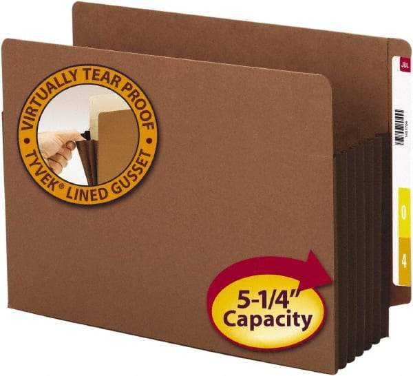 SMEAD - 8-1/2 x 11", Letter Size, Dark Brown, Expansion Folders - Straight Tab Cut Location - Exact Tool & Supply