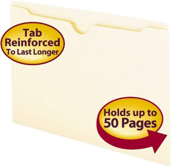 SMEAD - 9-1/2 x 14-1/2", Legal, Manila, File Jacket - 11 Point Stock, Straight Tab Cut Location - Exact Tool & Supply