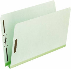 Pendaflex - 8-1/2 x 11", Letter Size, Green, Classification Folders with Top Tab Fastener - 25 Point Stock, Straight Tab Cut Location - Exact Tool & Supply
